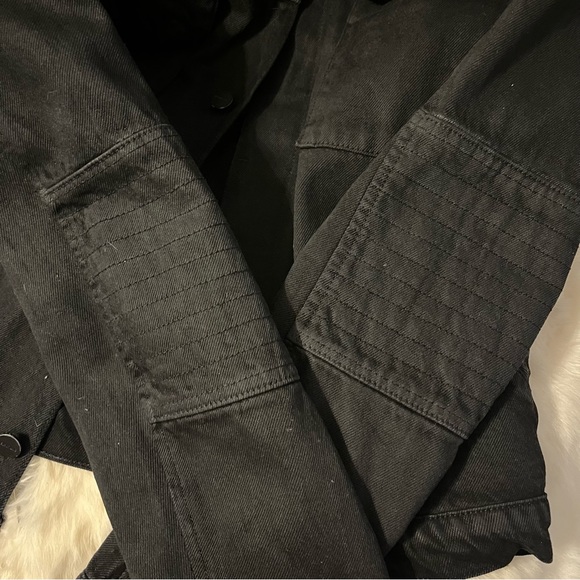 Helmut Lang Faux Sherpa Collar Denim Jacket - Black - Picture 4 of 11